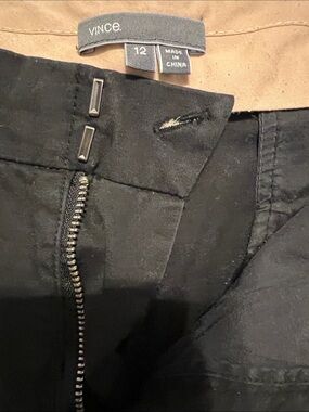 Vince Black Pants with Metal Zip and Hook